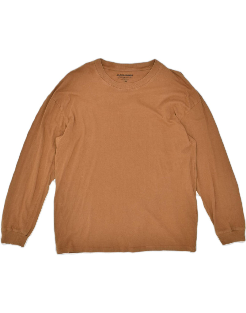 JACK & JONES Mens Top Long Sleeve Medium Brown Cotton | Vintage | Thrift | Second-Hand | Used Clothing | Messina Hembry 