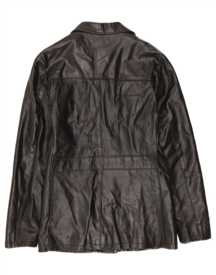 ECLIPSE Womens Leather Jacket UK 10 Small Black
