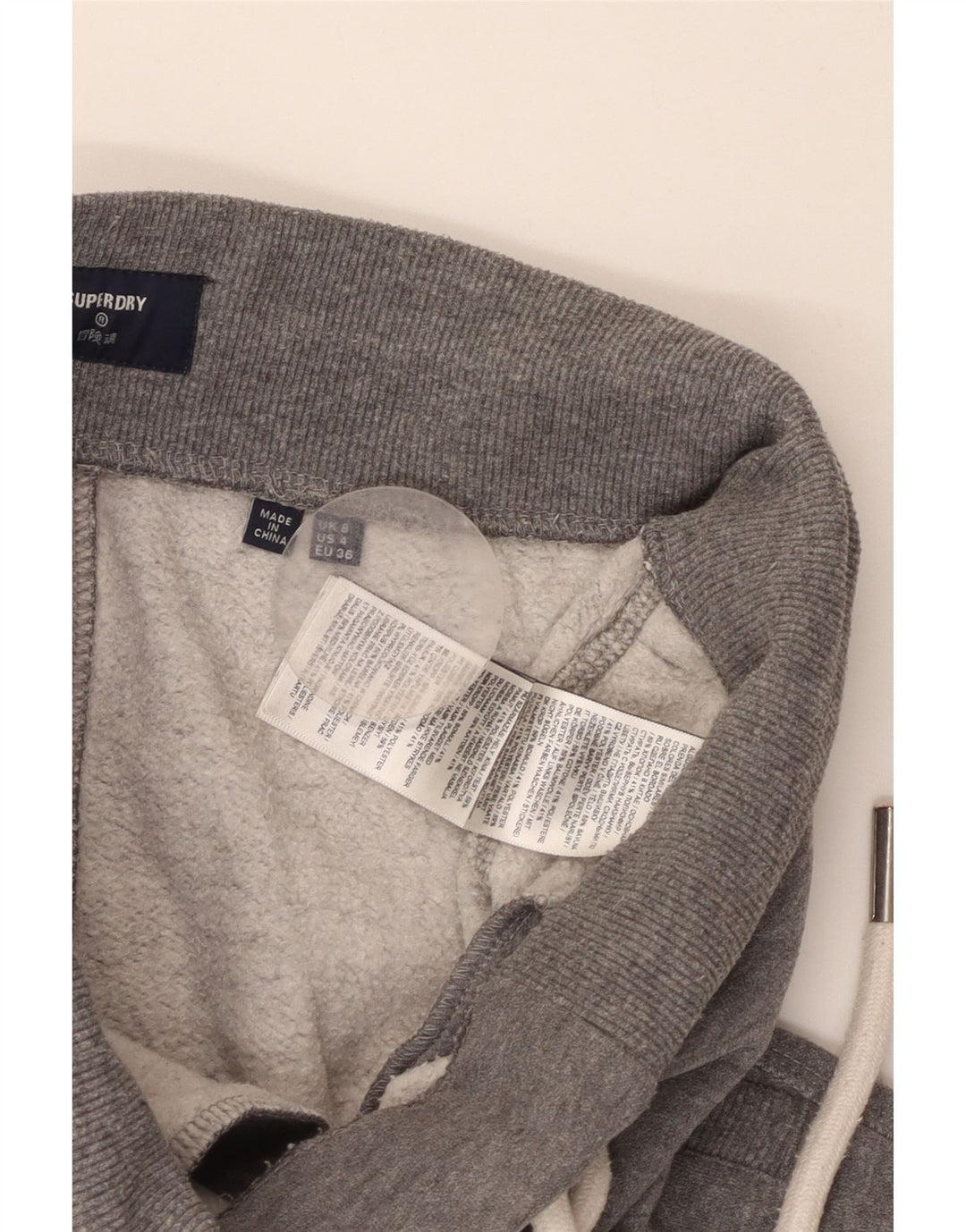 SUPERDRY Womens Graphic Tracksuit Trousers Joggers UK 8 Small Grey Flecked