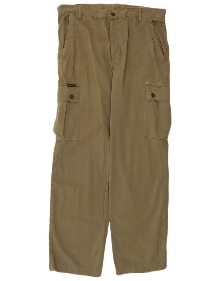 CARRERA Mens Straight Cargo Trousers IT 54 2XL W36 L31 Khaki Cotton