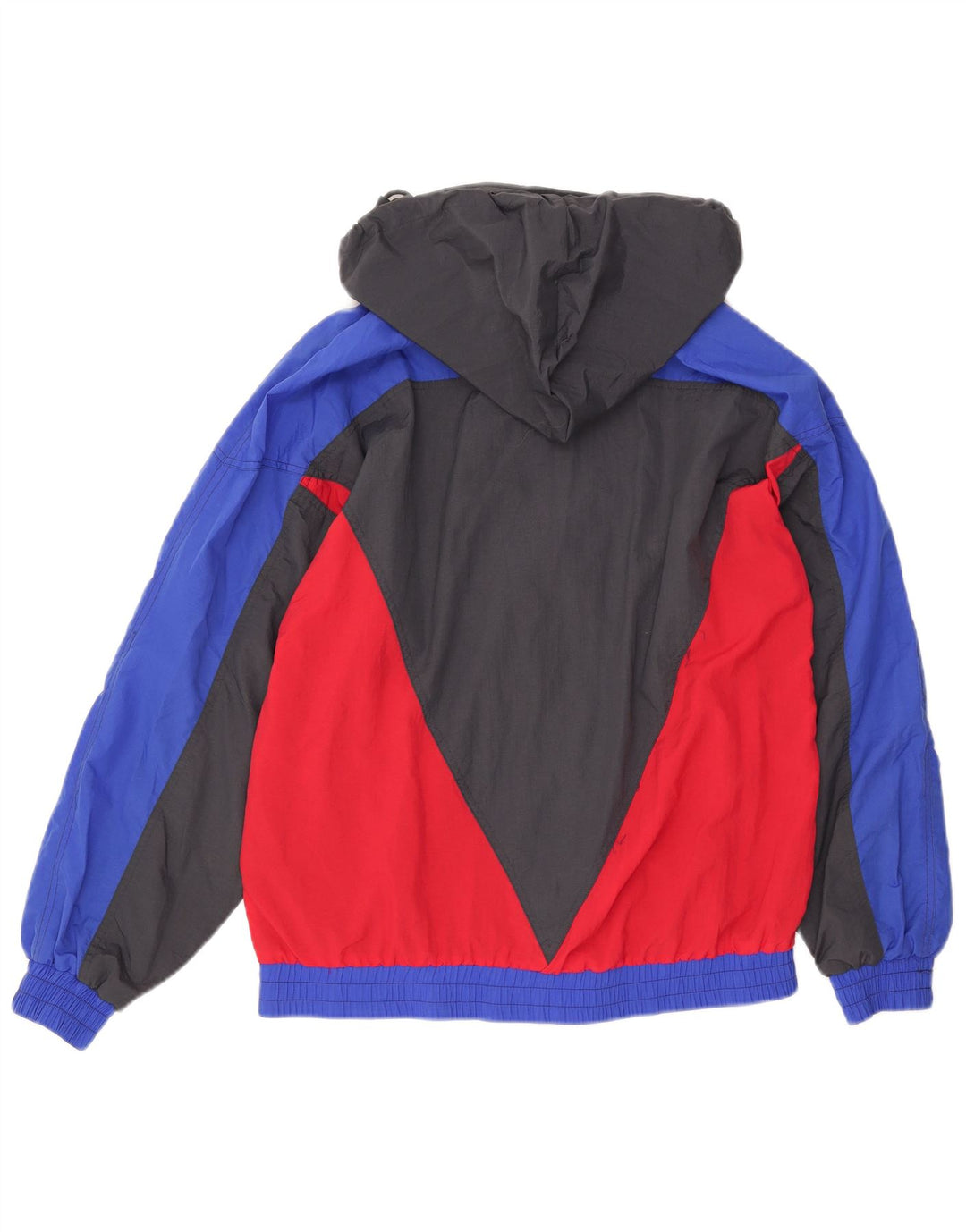 Olympia Womens Hooded Oversized Bomber Jacket UK 14 Large Blue Colourblock