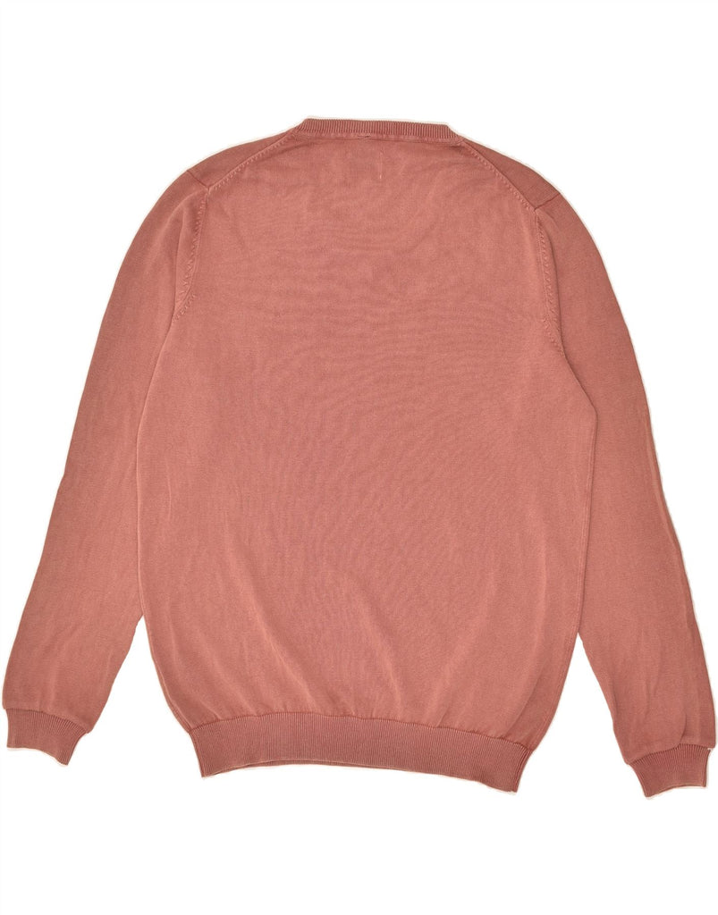 JACK & JONES Mens V-Neck Jumper Sweater Medium Pink Cotton | Vintage Jack & Jones | Thrift | Second-Hand Jack & Jones | Used Clothing | Messina Hembry 