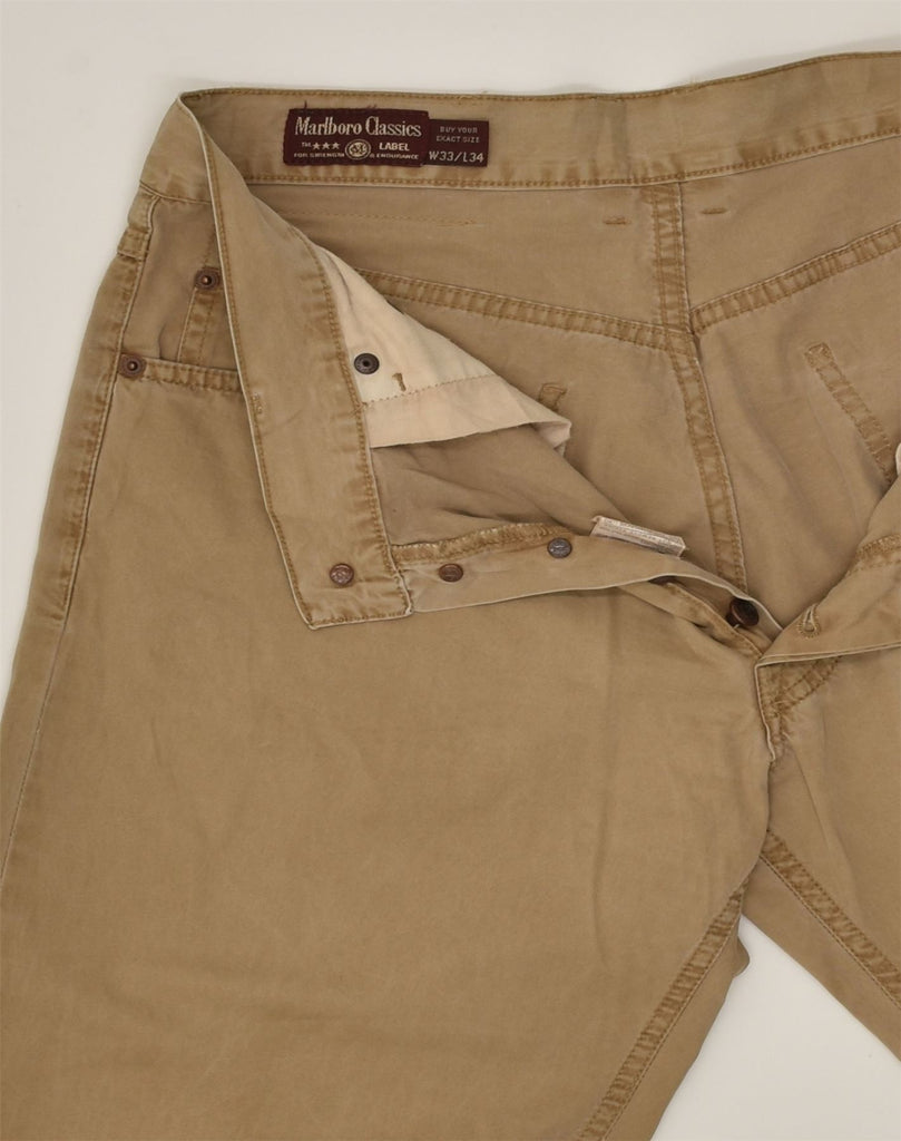 MARLBORO CLASSICS Mens Tapered Casual Trousers W33 L34 Brown | Vintage Marlboro Classics | Thrift | Second-Hand Marlboro Classics | Used Clothing | Messina Hembry 