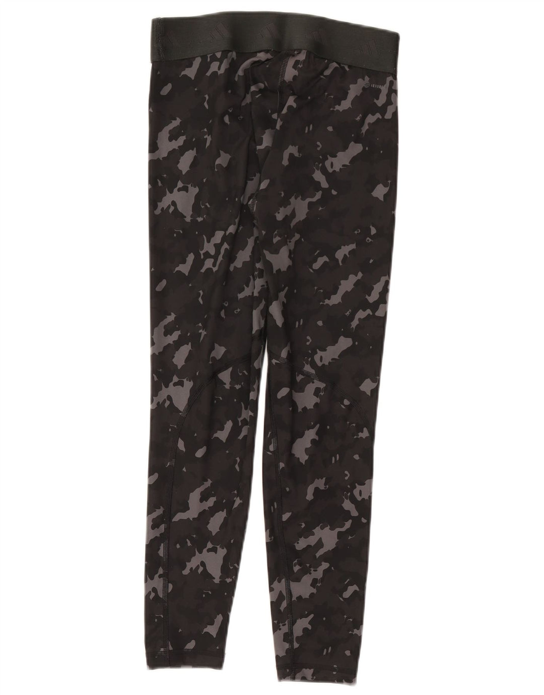 ADIDAS Womens Tight Fit Leggings UK 12/14 Medium  Black Camouflage