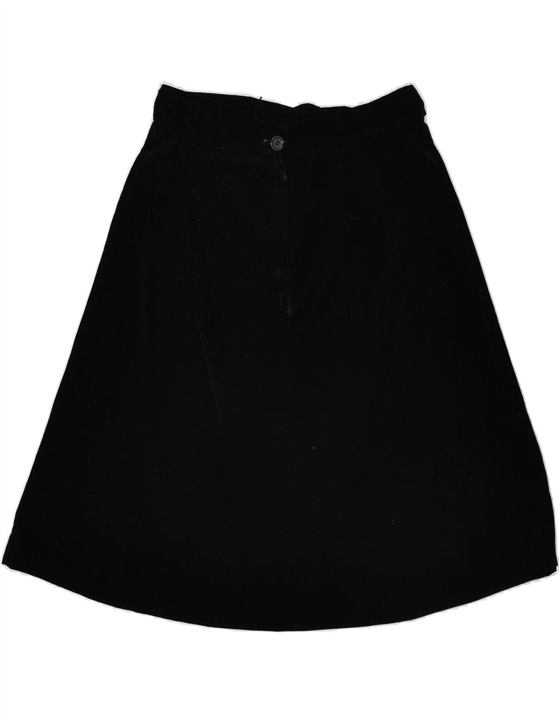 VINTAGE Womens Velvet A-Line Skirt IT 44 Medium W28  Black Polyamide Vintage Vintage and Second-Hand Vintage from Messina Hembry 