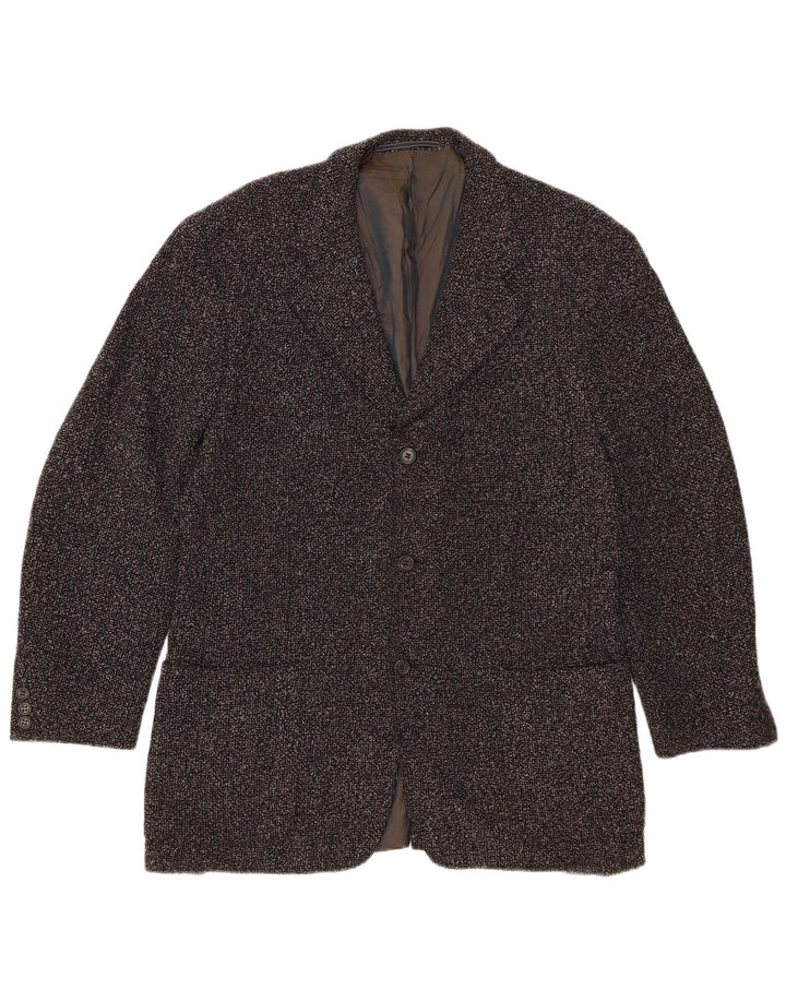 TRUSSARDI Mens Milano Longline Blazer Jacket IT 48 Medium Grey Flecked