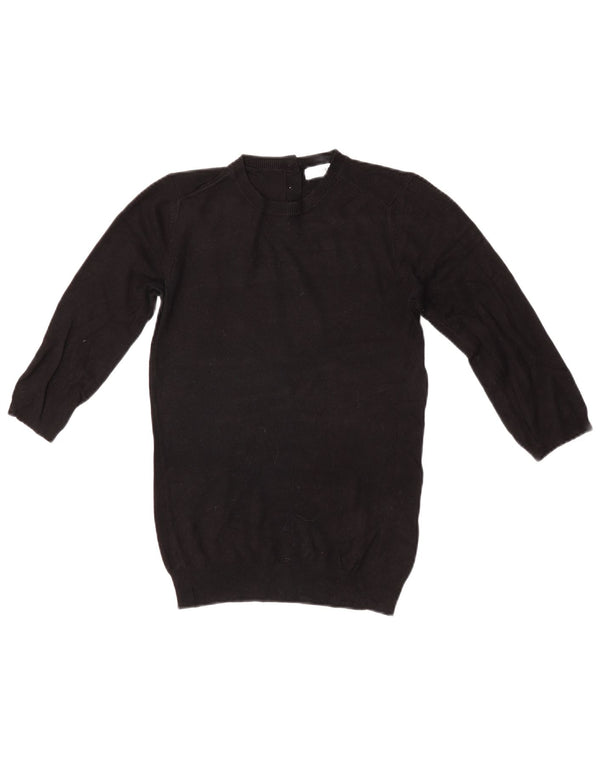 Zara Womens Crew Neck Jumper Sweater UK 8 Small Black