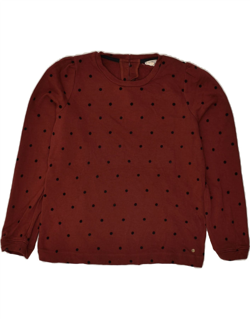 FAT FACE Womens Sweatshirt Jumper UK 10 Small Maroon Polka Dot Cotton | Vintage Fat Face | Thrift | Second-Hand Fat Face | Used Clothing | Messina Hembry 