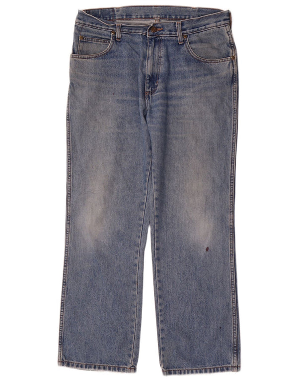 Wrangler Mens Regular Fit Straight Jeans W34 L30 Blue Cotton