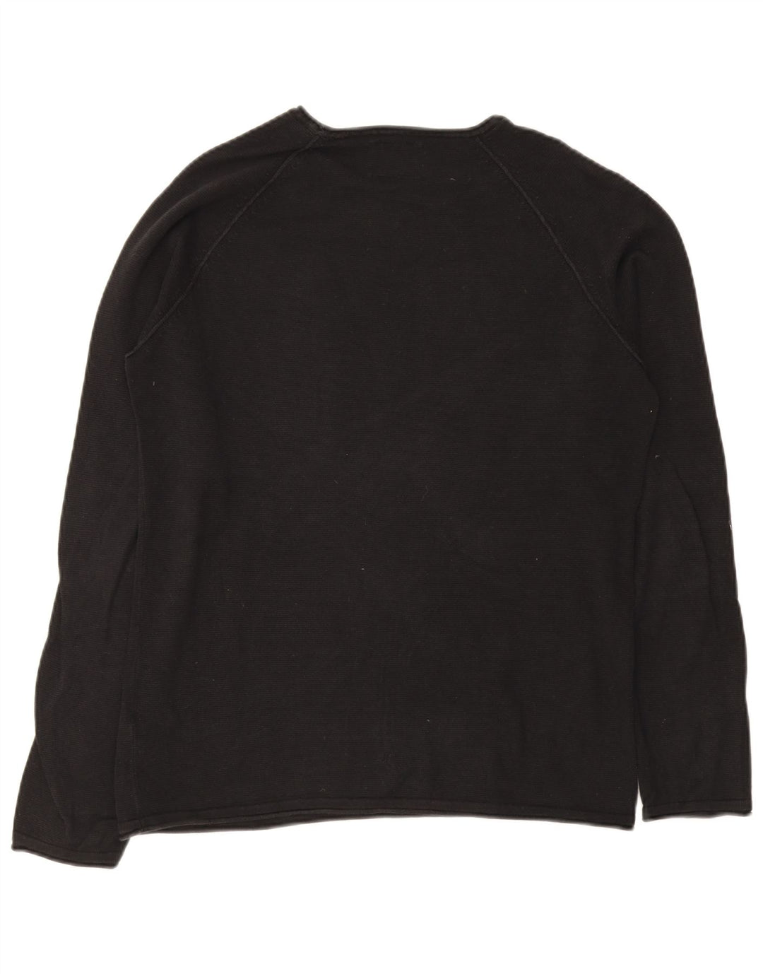 Jack & Jones Mens Crew Neck Jumper Sweater Large Black Cotton