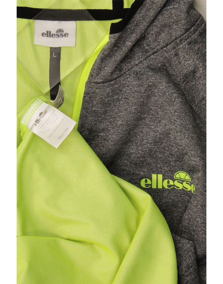Ellesse Mens Hooded Tracksuit Top Jacket Large Grey Polyester