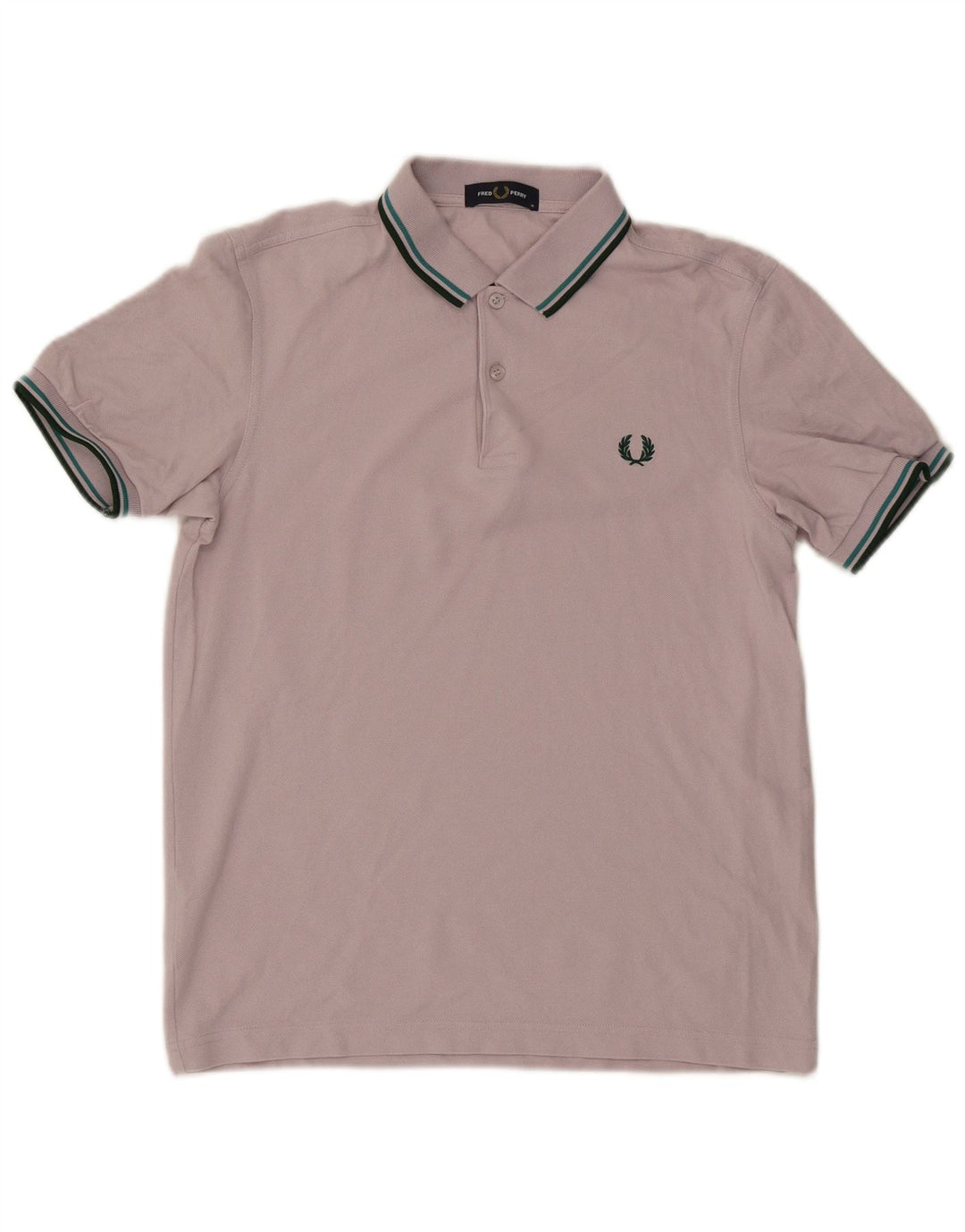 Fred Perry Mens Polo Shirt Medium Pink Striped Cotton