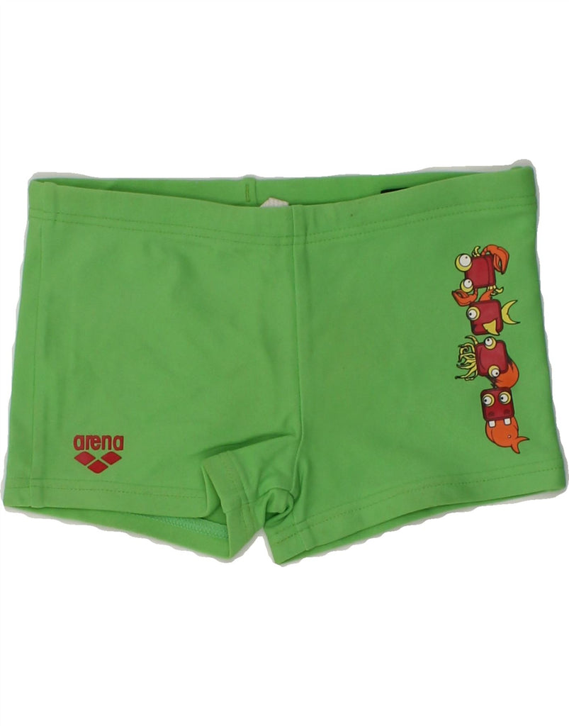 ARENA Boys Graphic Swimming Shorts 2-3 Years Green | Vintage Arena | Thrift | Second-Hand Arena | Used Clothing | Messina Hembry 