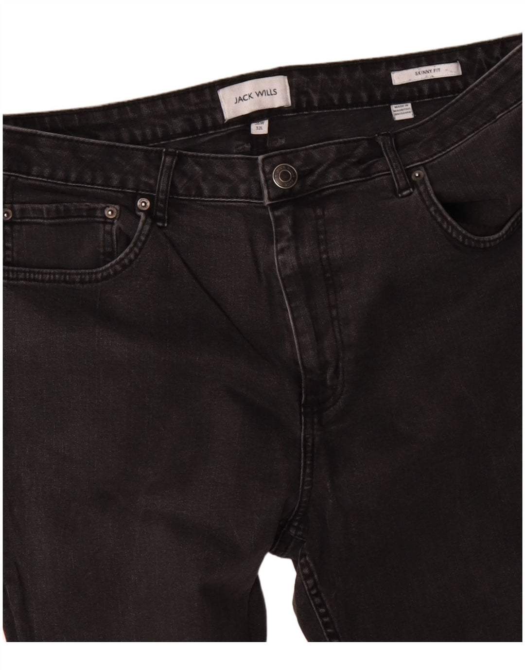 Jack Wills Mens Skinny Jeans W36 L28 Black Cotton
