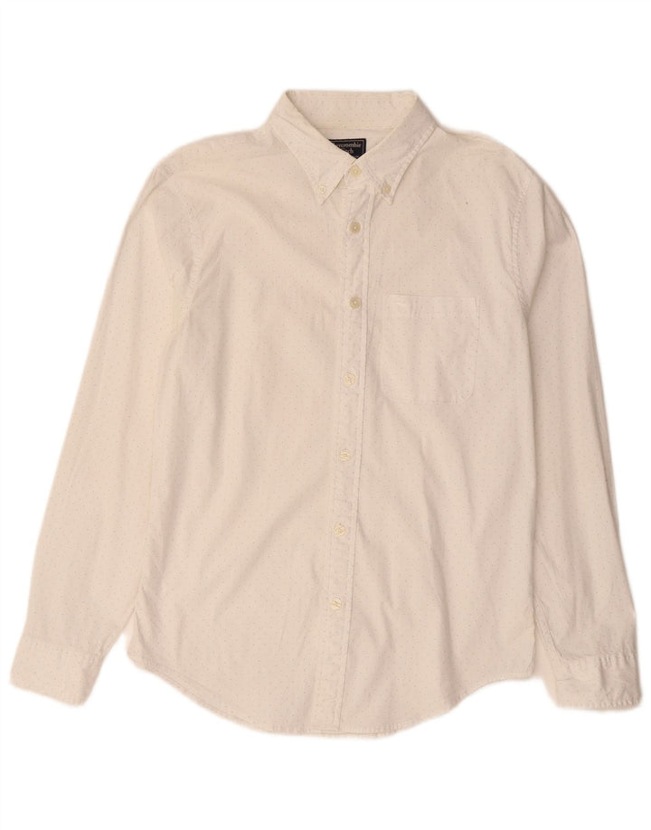 Abercrombie & Fitch Mens Shirt Medium White Spotted