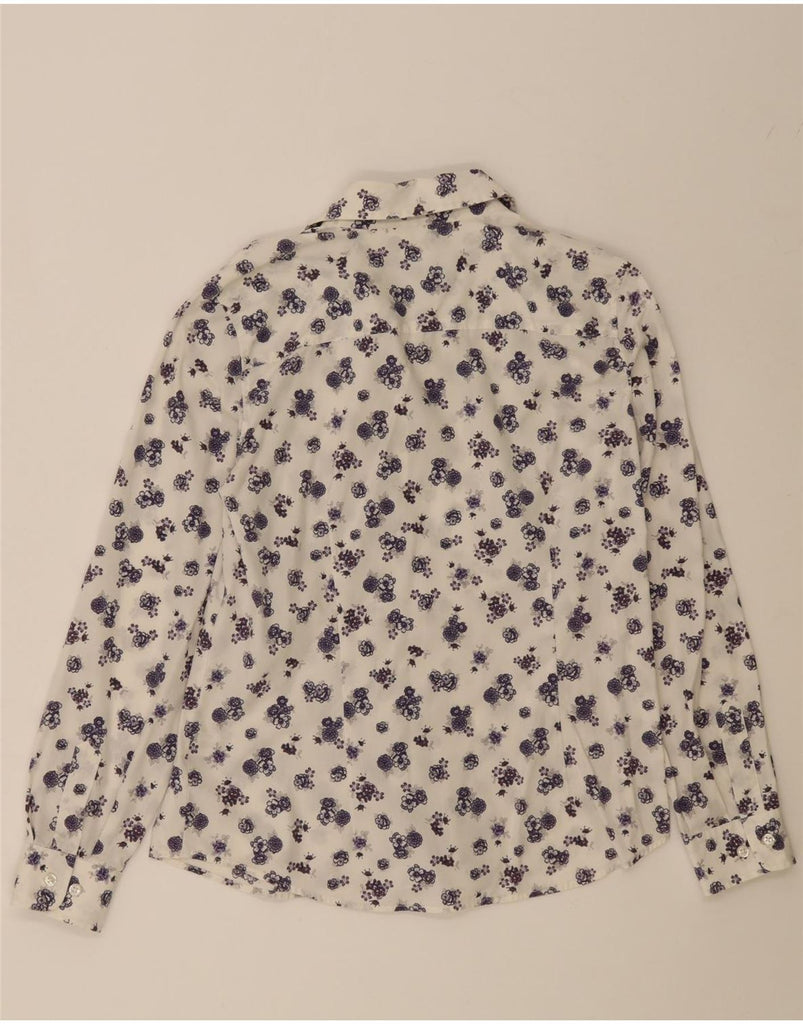 ORVIS Womens Shirt US 8 Medium White Floral Cotton Vintage Orvis and Second-Hand Orvis from Messina Hembry 