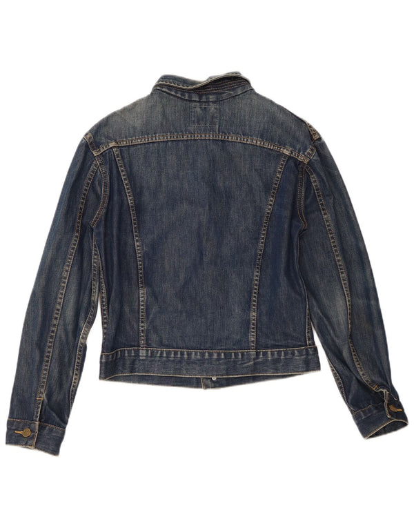 Lee Womens Denim Jacket UK 14 Large Blue Cotton