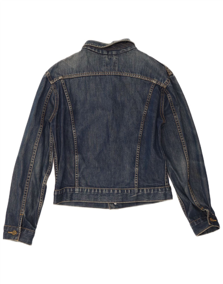 Lee Womens Denim Jacket UK 14 Large Blue Cotton