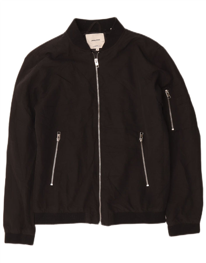 Jack & Jones Mens Bomber Jacket UK 36 Small Black Polyester