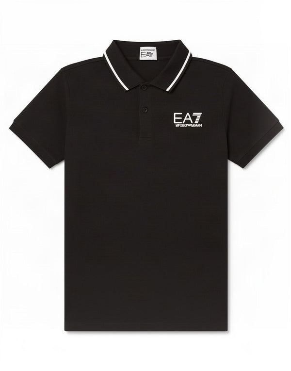 Emporio Armani Boys Polo Shirt 13-14 Years Black Cotton
