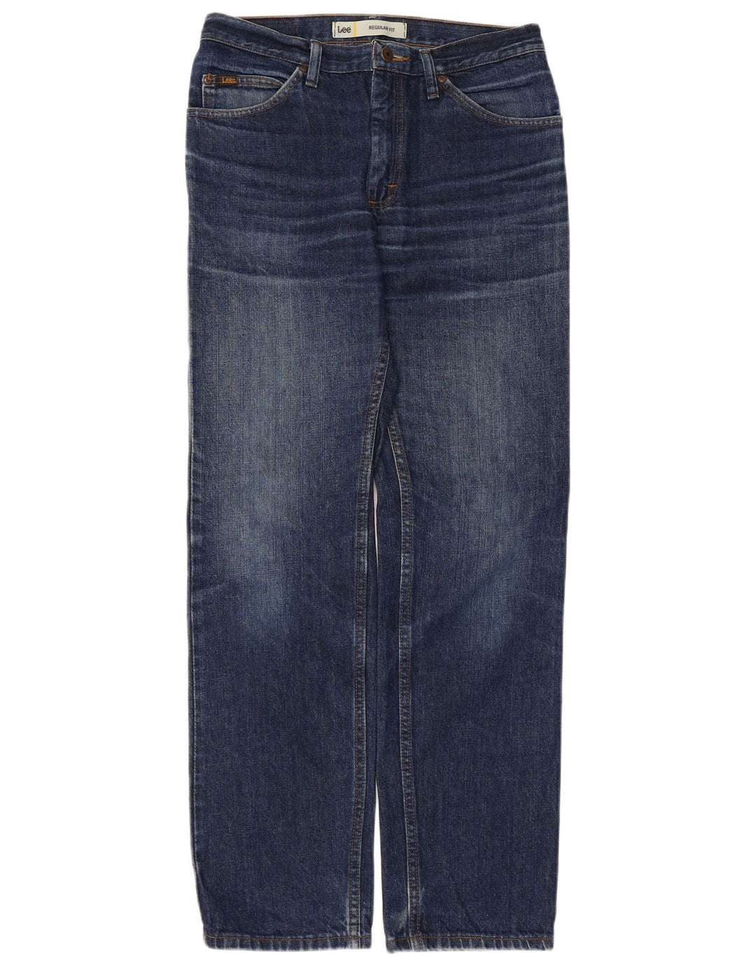 Lee Mens Regular Fit Straight Jeans W30 L32 Blue Cotton