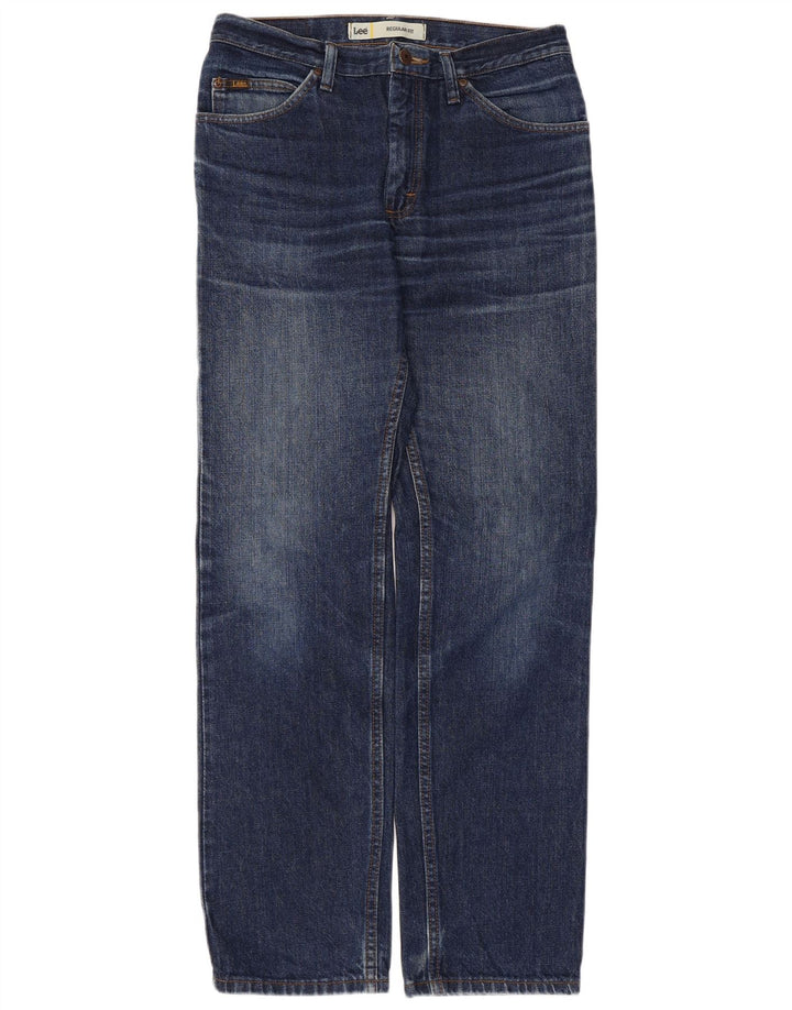 Lee Mens Regular Fit Straight Jeans W30 L32 Blue Cotton