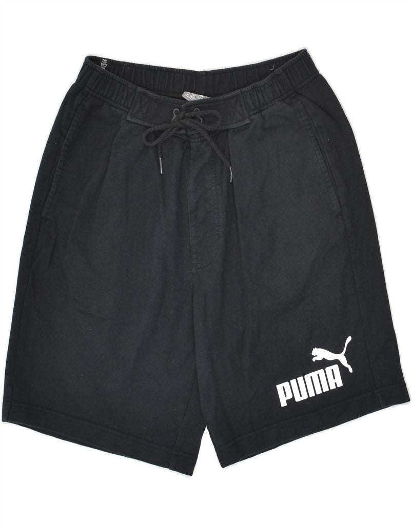 PUMA Mens Graphic Swimming Shorts Medium Black Cotton | Vintage Puma | Thrift | Second-Hand Puma | Used Clothing | Messina Hembry 