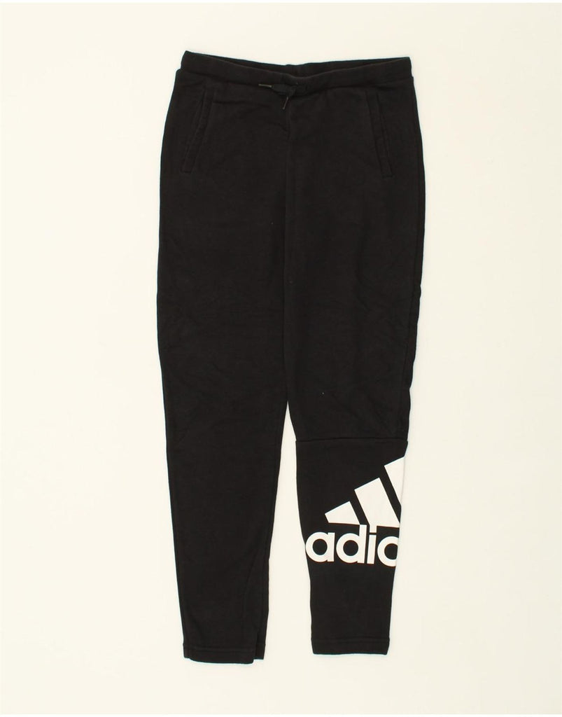 ADIDAS Girls Tracksuit Trousers 11-12 Years Black Cotton | Vintage Adidas | Thrift | Second-Hand Adidas | Used Clothing | Messina Hembry 