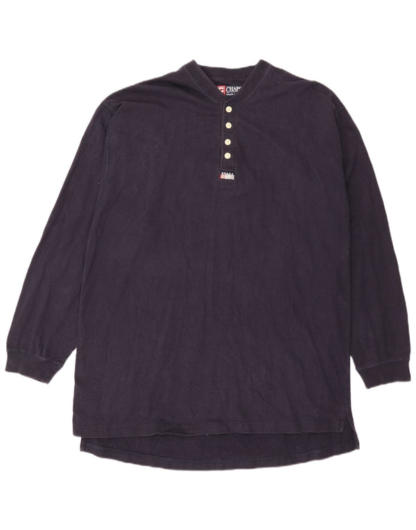 Chaps Mens Top Long Sleeve 2XL Navy Blue Cotton