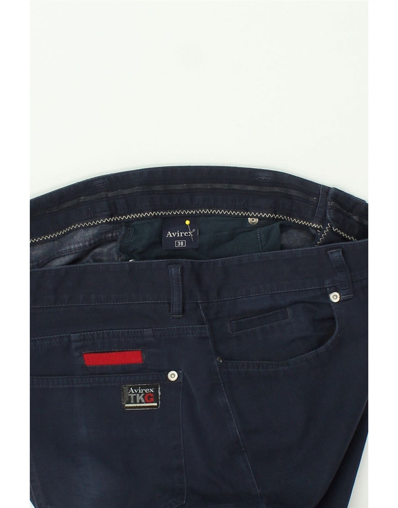 AVIREX Mens Straight Casual Trousers W38 L29 Navy Blue Cotton Vintage Avirex and Second-Hand Avirex from Messina Hembry 