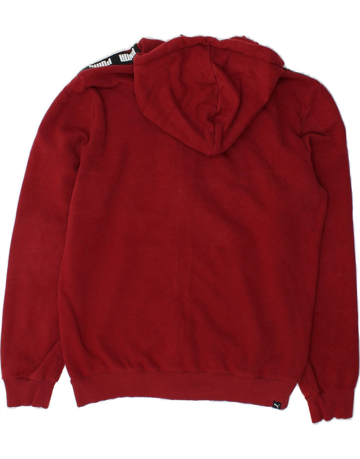 PUMA Mens Graphic Zip Hoodie Sweater Medium Burgundy Cotton Vintage Puma and Second-Hand Puma from Messina Hembry 
