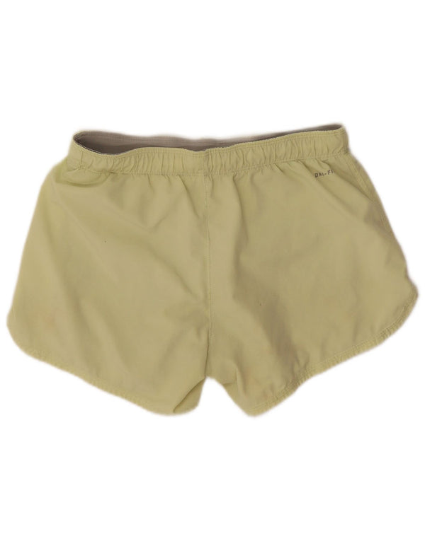 Nike Womens Dri Fit Sport Shorts UK 10 Small Yellow