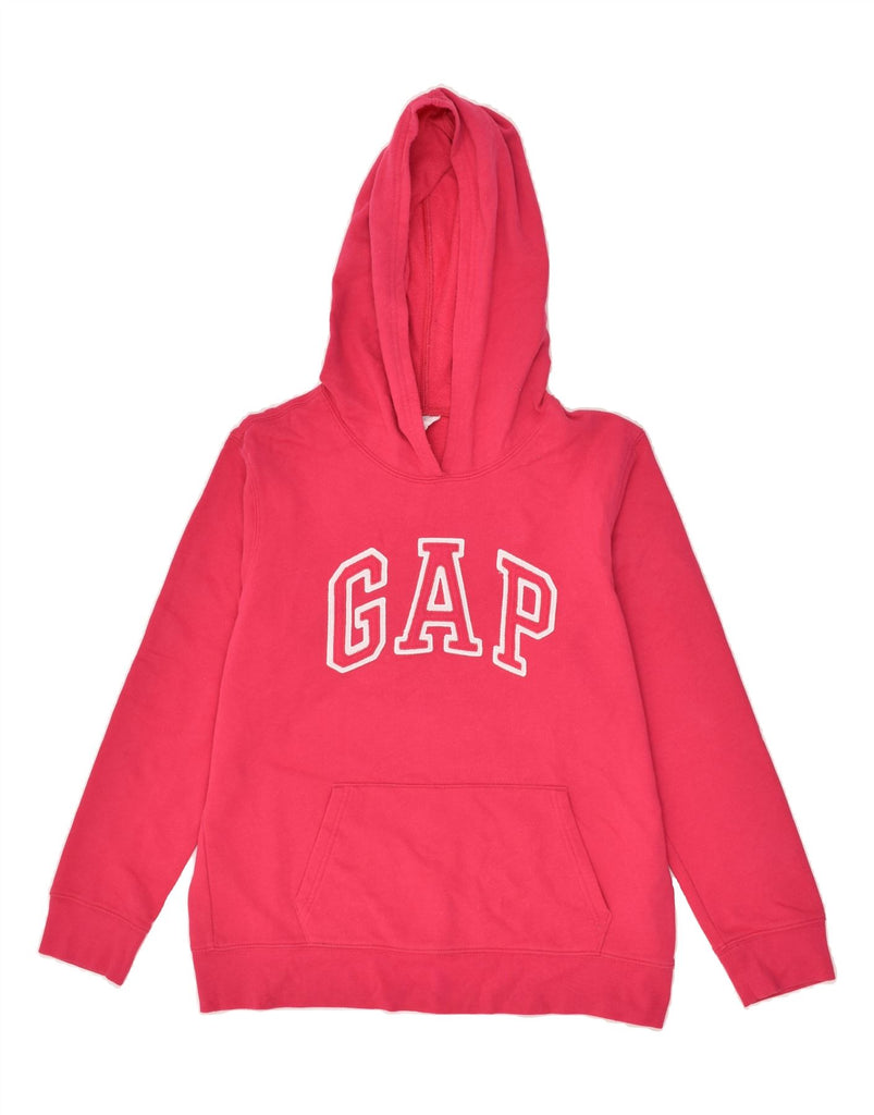 GAP Womens Graphic Hoodie Jumper UK 10 Small Pink Cotton | Vintage Gap | Thrift | Second-Hand Gap | Used Clothing | Messina Hembry 