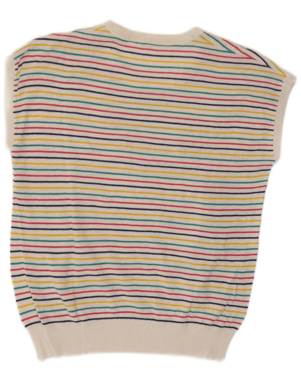 Vintage Womens Vest Tank Top UK 10 Small Multicoloured Striped