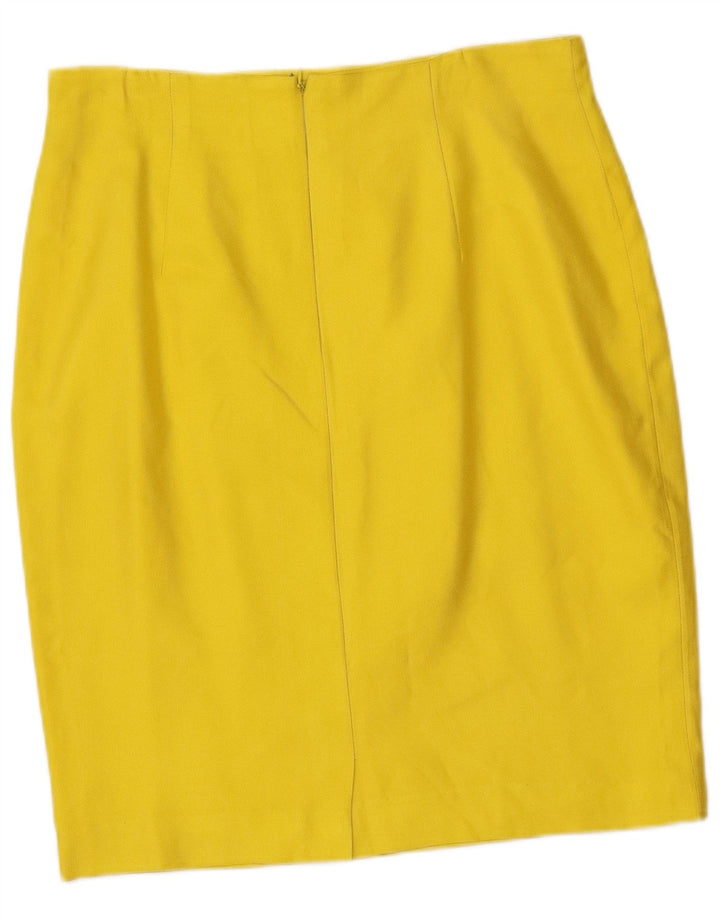 Vintage Womens 4 Button 2 Piece Skirt Set IT 46 Large W32  Yellow Silk