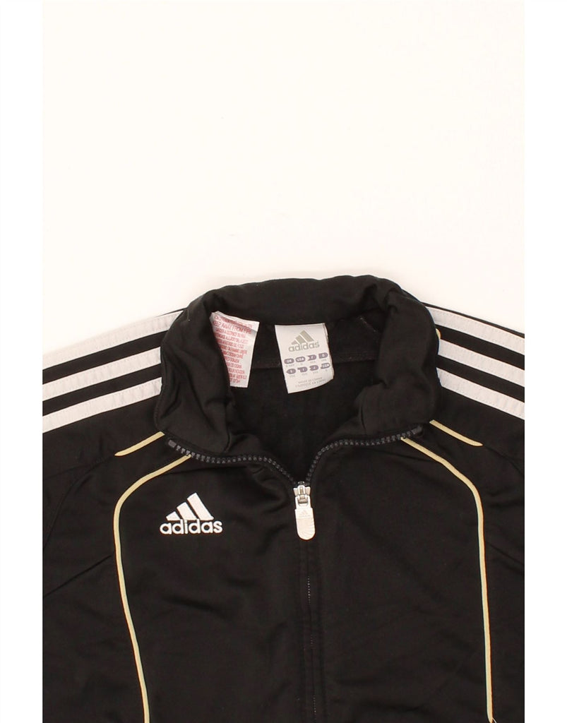 ADIDAS Boys Tracksuit Top Jacket 9-10 Years Black Polyester Vintage Adidas and Second-Hand Adidas from Messina Hembry 