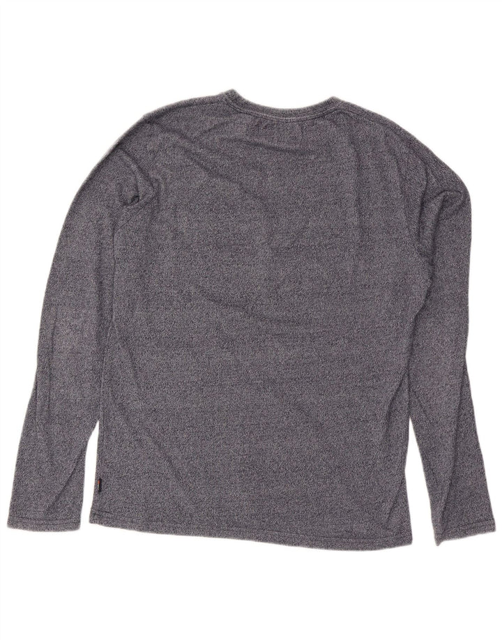 Superdry Mens Graphic Top Long Sleeve Large Grey Flecked