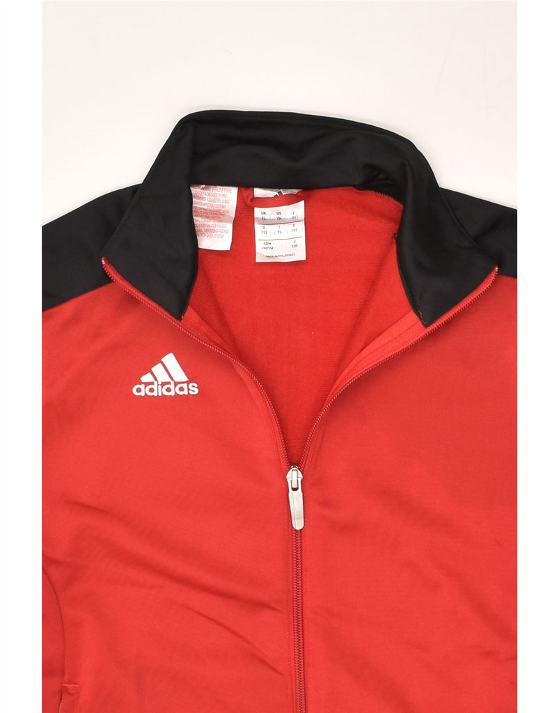 ADIDAS Boys Tracksuit Top Jacket 11-12 Years Red Colourblock Polyester | Vintage Adidas | Thrift | Second-Hand Adidas | Used Clothing | Messina Hembry 