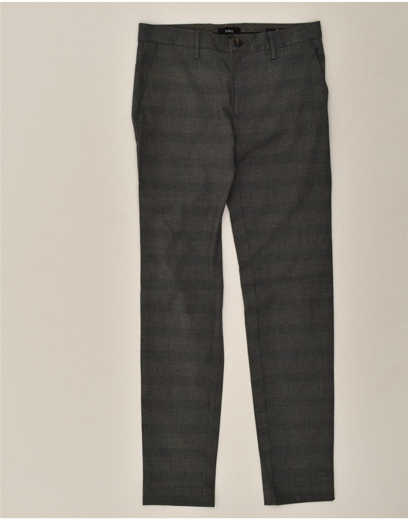 JULES Mens Skinny Casual Trousers W30 L31  Grey Houndstooth Polyester | Vintage Jules | Thrift | Second-Hand Jules | Used Clothing | Messina Hembry 