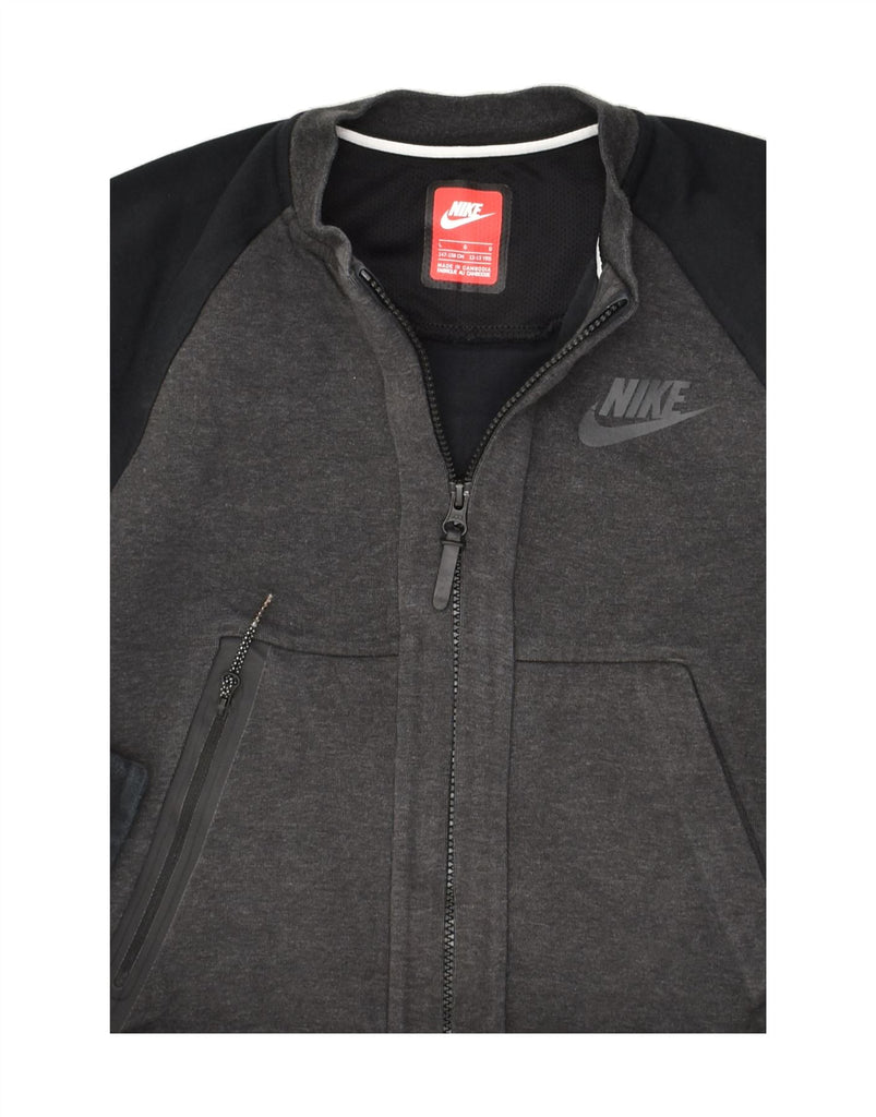 NIKE Boys Tracksuit Top Jacket 12-13 Years Large Grey Colourblock Cotton | Vintage Nike | Thrift | Second-Hand Nike | Used Clothing | Messina Hembry 