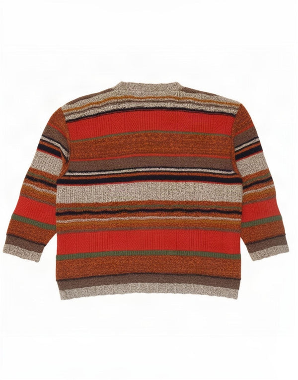 Daniele Blasi Mens Cardigan Sweater IT 52 Large Multicoloured Striped Wool