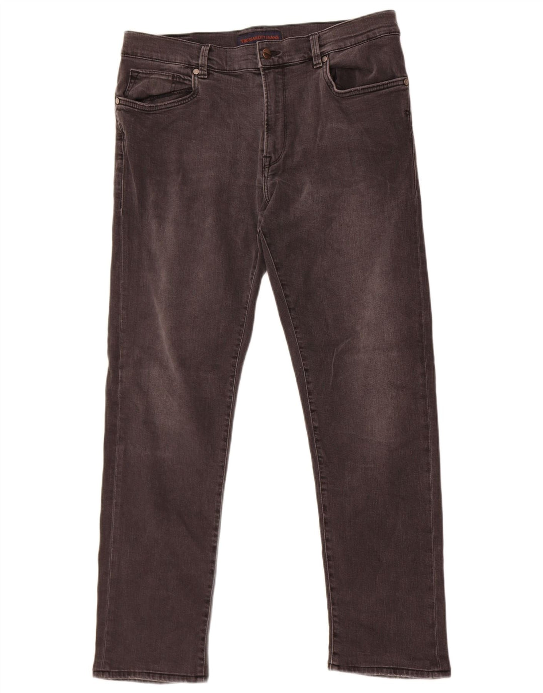 Trussardi Mens Straight Jeans W35 L30 Grey Cotton