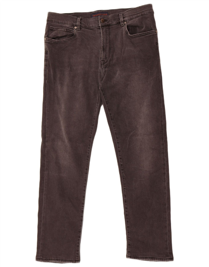 Trussardi Mens Straight Jeans W35 L30 Grey Cotton