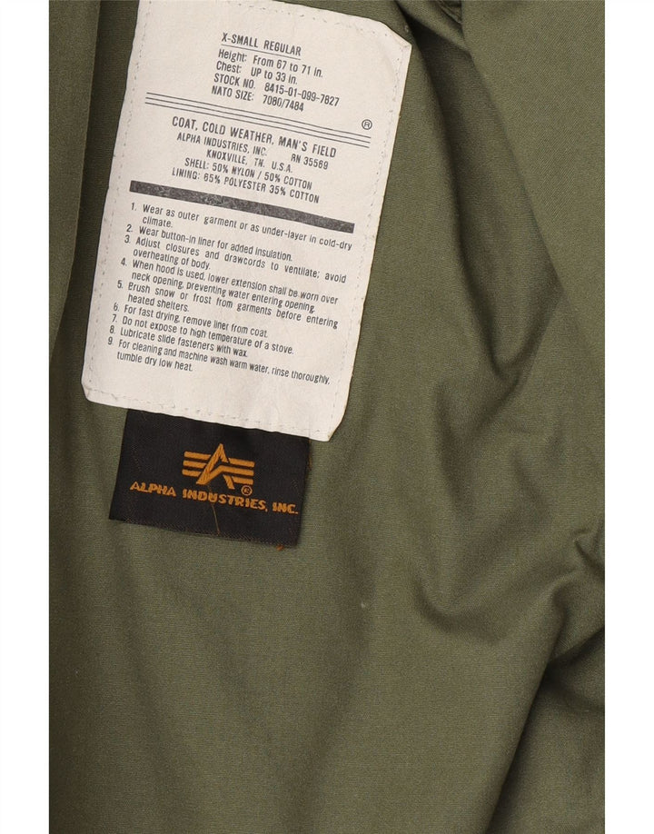 ALPHA INDUSTRIES Mens Utility Jacket UK 36 Small Green Cotton