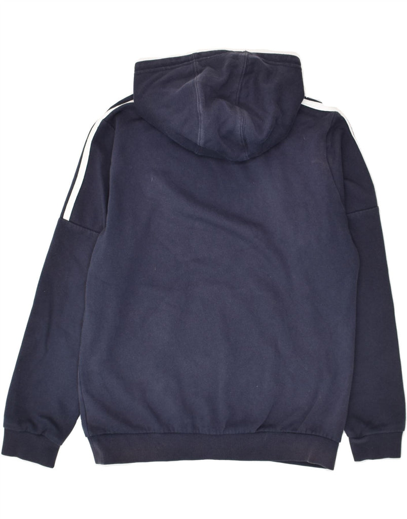 ADIDAS Boys Graphic Hoodie Jumper 11-12 Years Navy Blue Cotton | Vintage Adidas | Thrift | Second-Hand Adidas | Used Clothing | Messina Hembry 