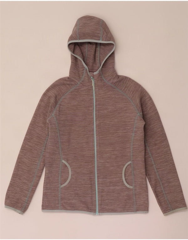 Mountain Warehouse Womens Hooded Fleece Jacket UK 12 Medium Grey Flecked