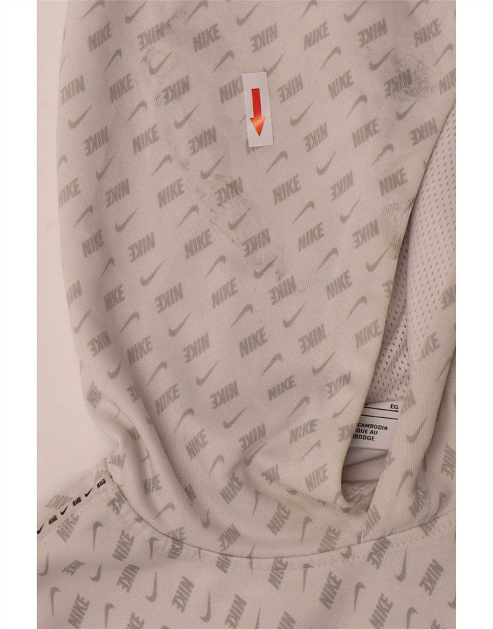 Nike Boys Graphic Hoodie Jumper 13-14 Years XL White Polyester