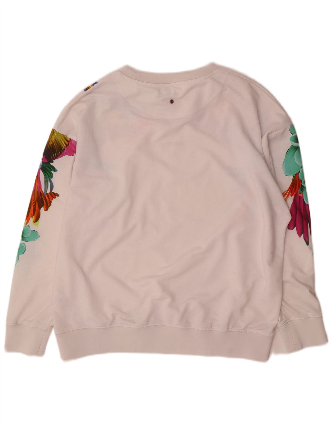 Mistral Womens Sweatshirt Jumper UK 14 Medium White Floral Hawaiian