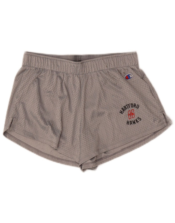 Champion Womens Hartford Hawks Graphic Sport Shorts UK 8 Small Grey