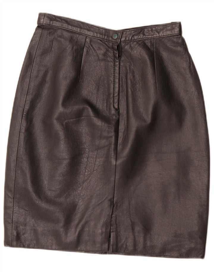 Vintage Womens Leather Skirt IT 44 Medium W28 Black
